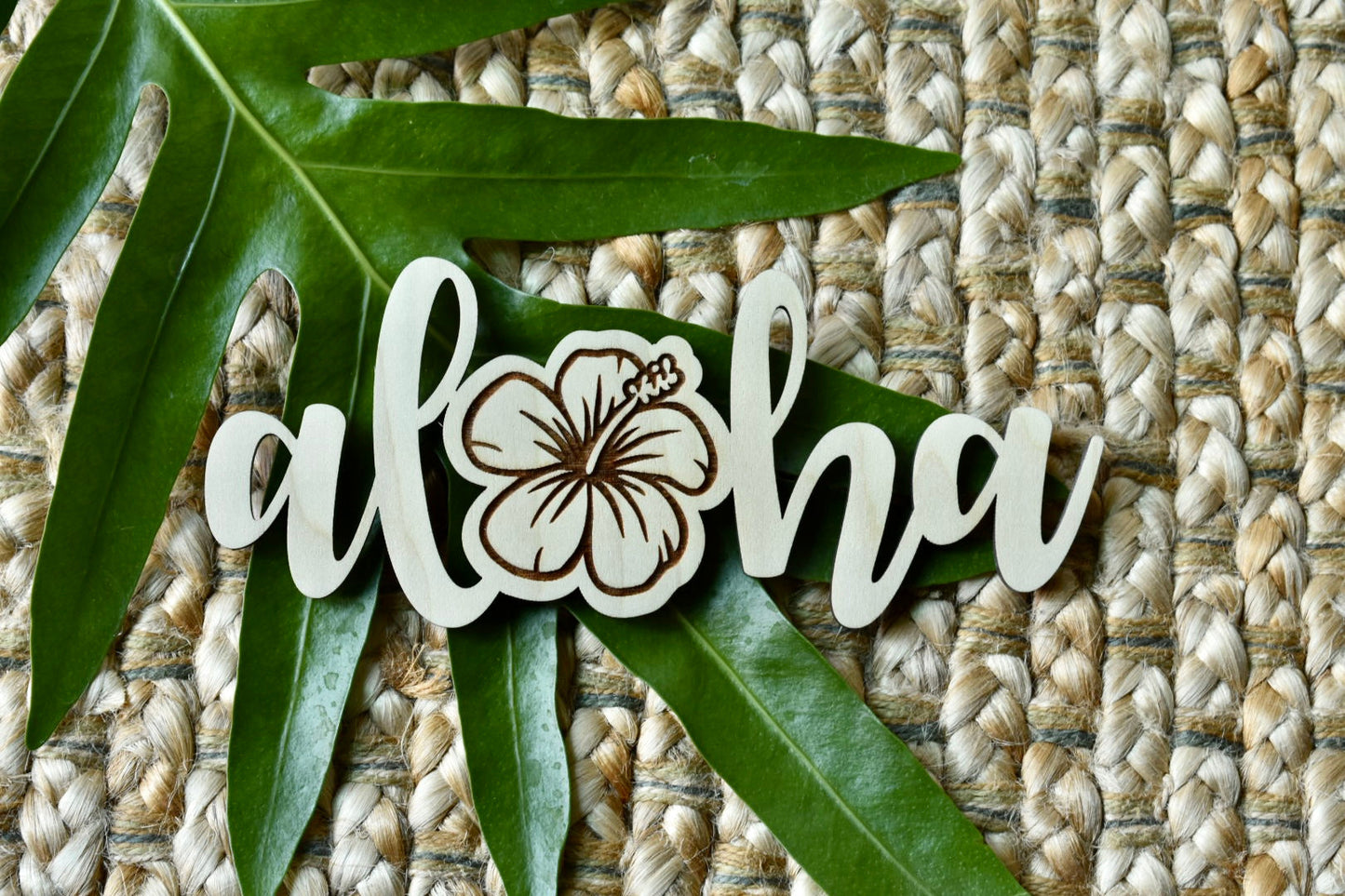 Sending You Aloha aloha at home Aloha - Hibiscus Wood Sign