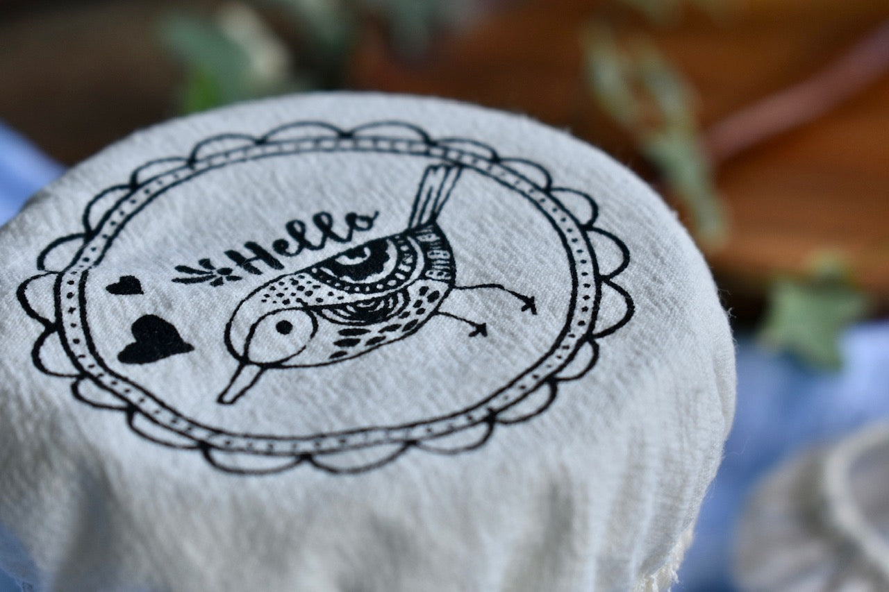 Sending You Aloha aloha at home Bird mason jar linen cover - set of 2