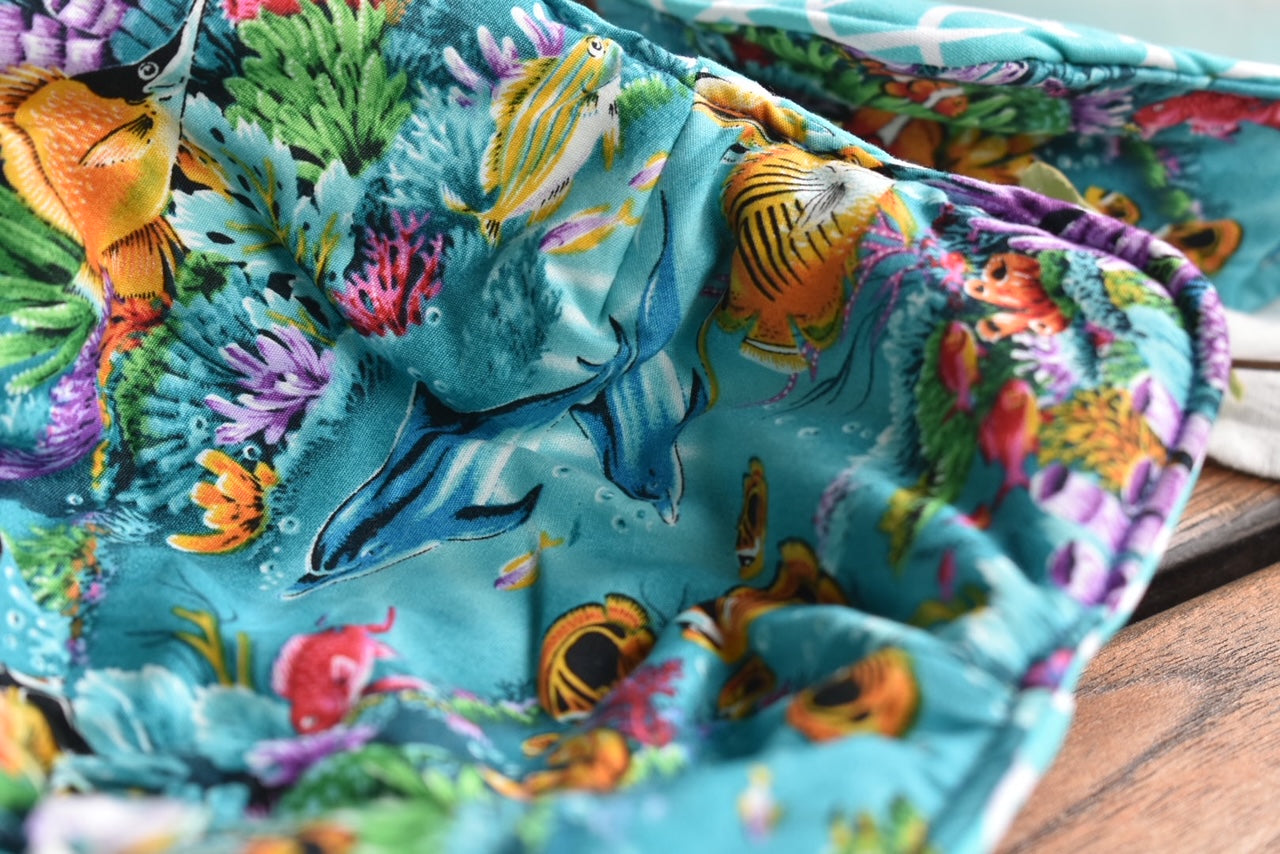 Sending You Aloha aloha at home Hawaii ocean life cotton microwave bowl cover - set of 2