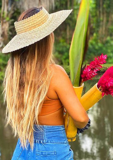 Wide Brim Crownless Palm Leaf Sun Visor (Lauhala) – Sending You Aloha