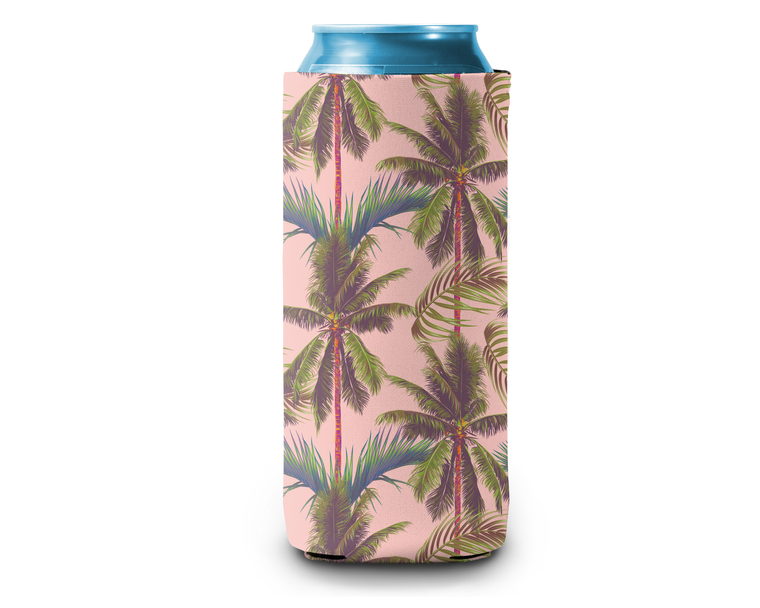 Sending You Aloha aloha at home Palm tree slim can drink holder koozie