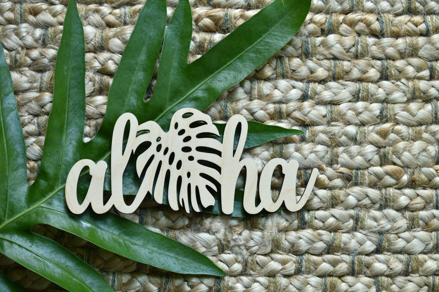 Sending You Aloha Decor Aloha - Monstera Wood Sign