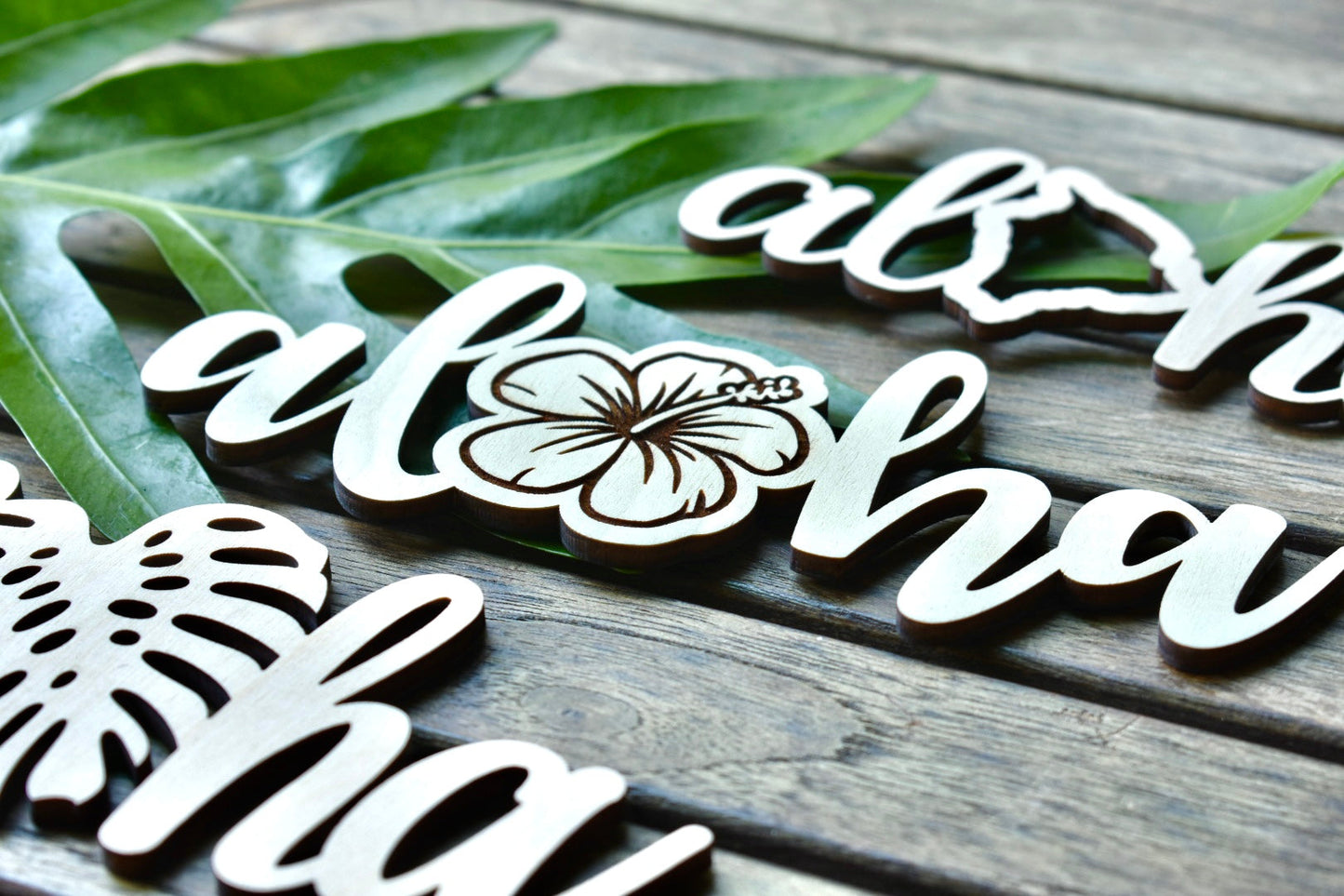 Sending You Aloha Decor Aloha - Monstera Wood Sign