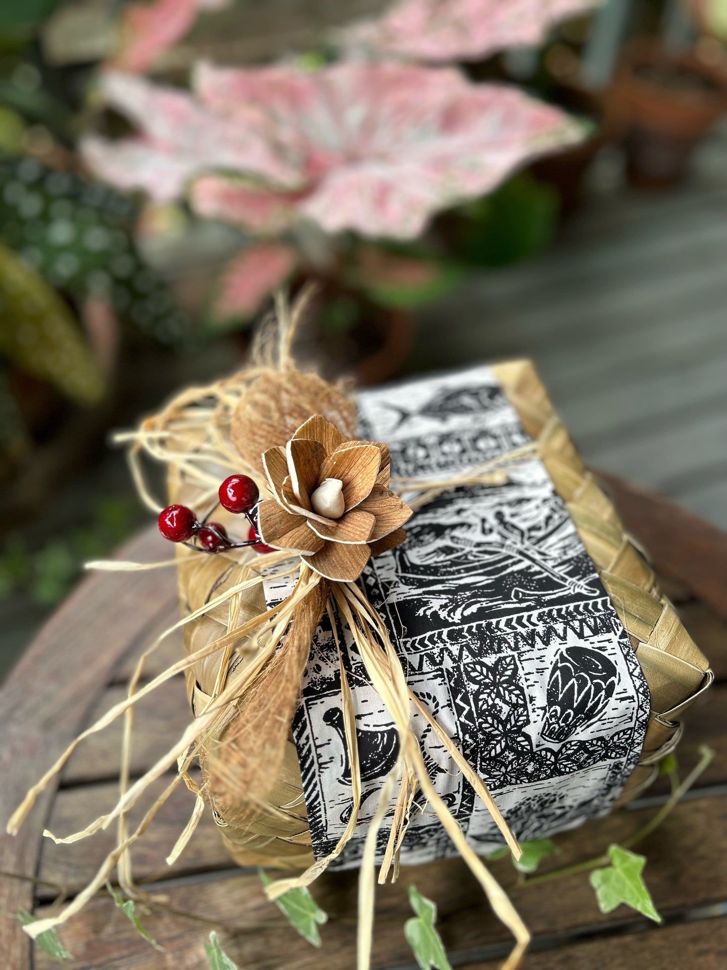 Sending You Aloha food gift baskets Gift box - custom lauhala box