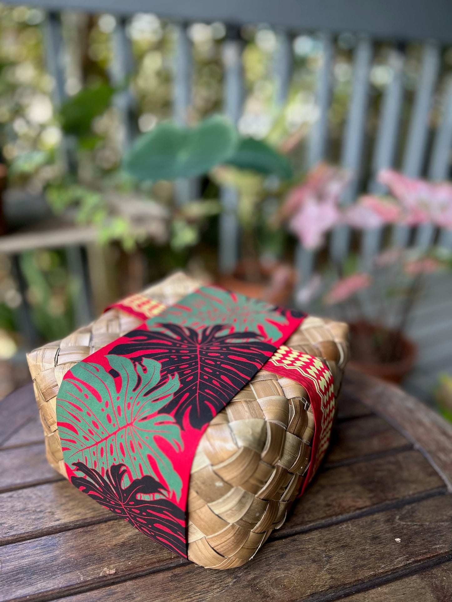 Sending You Aloha food gift baskets Gift box - custom lauhala box