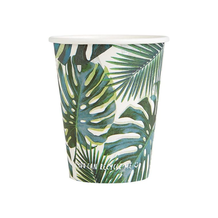 Sending You Aloha Paper Products Tropical palm leaf paper cups - 8 pack