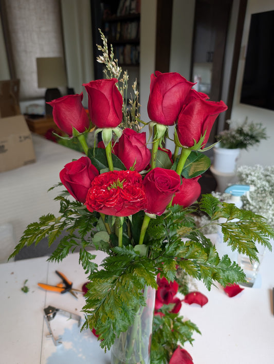 Dozen Red Long Stem Roses - Local Delivery Only