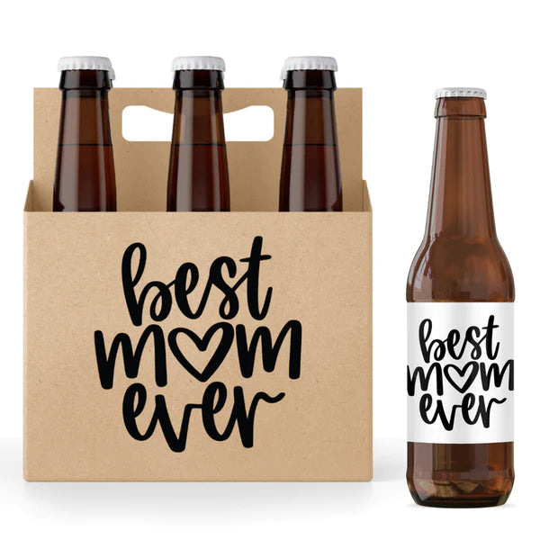 Sending You Aloha food gift baskets Best Mom Ever! 6 pack Holder and 6 Matching Labels